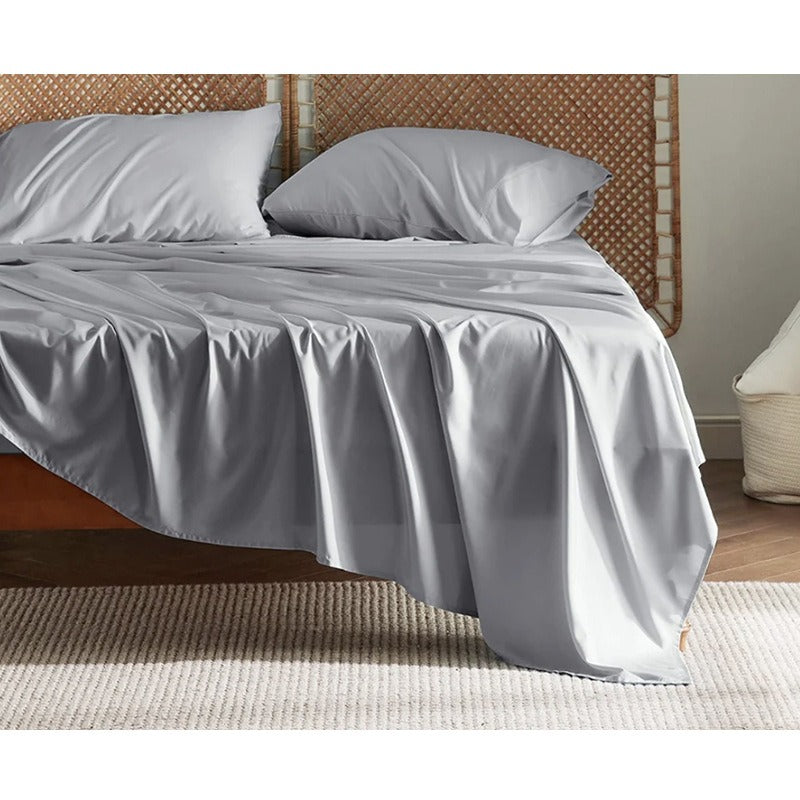 Bamboo Bed Sheet Set – 4-Piece Soft Fitted Sheet & Pillowcase Bedding