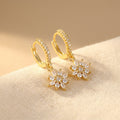 Starry Cubic Zirconia Gold-Tone Dangle Earrings