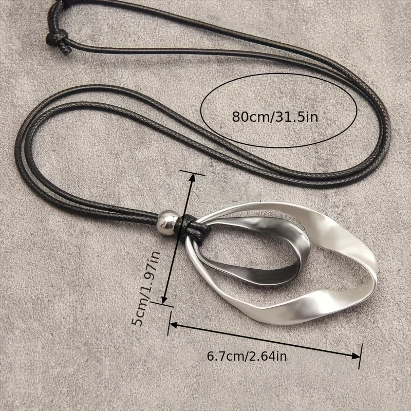 Modern Mixed-Metal Abstract Pendant Necklace