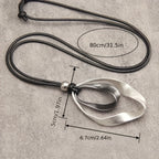 Modern Mixed-Metal Abstract Pendant Necklace