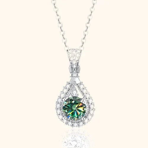 Green Stone Swirl Pendant Necklace