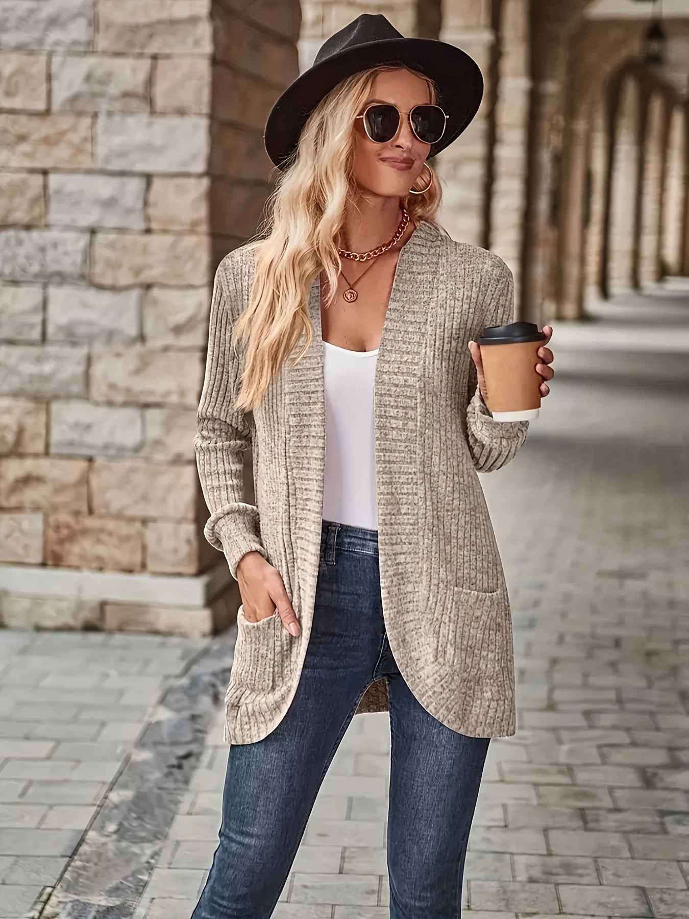 Softly Draped Knit Cardigan for Layering Over Dresses
