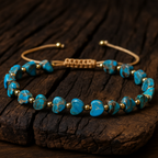 Turquoise Bead Bracelet with Small Heart