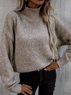 Loose Knit Roll Neck Jumper with an Easy Relaxed Silhouette