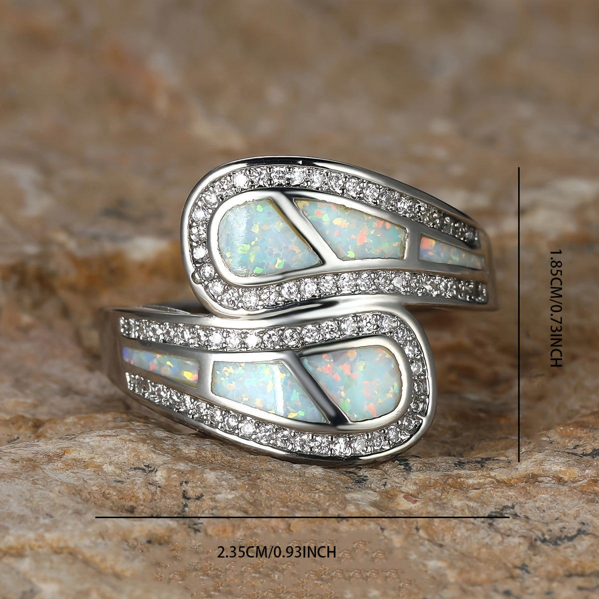Vintage-Style Boho White Opal-Look Ring