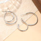 Vintage Patchwork Silver-Plated Earrings
