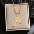Crystal Accent Initial Necklace in Gold Tone