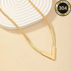 Minimalist V-Shaped Chain Pendant Necklace