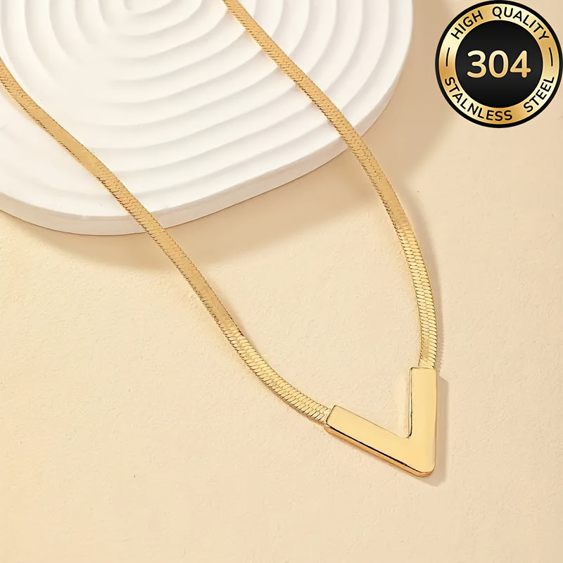 Minimalist V-Shaped Chain Pendant Necklace