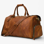 Elegante reistas van volnerf leer, 55cm