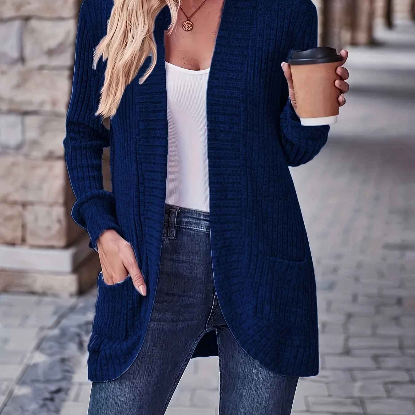 Softly Draped Knit Cardigan for Layering Over Dresses