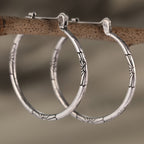 Vintage-Style Artisan Floral Hoop Earrings