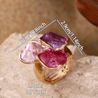 Bohemian Enamel Irregular Square Ring