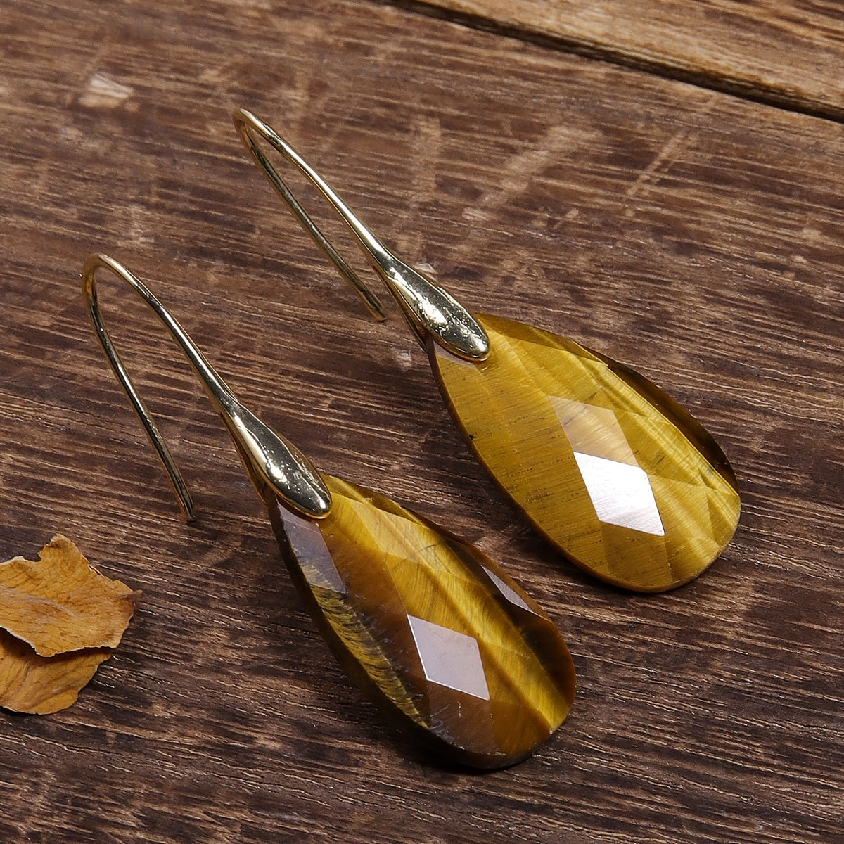 Bohemian Tiger's Eye Drop Earrings
