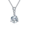 925 Sterling Silver Triple Moissanite Necklace with Graduated Stones