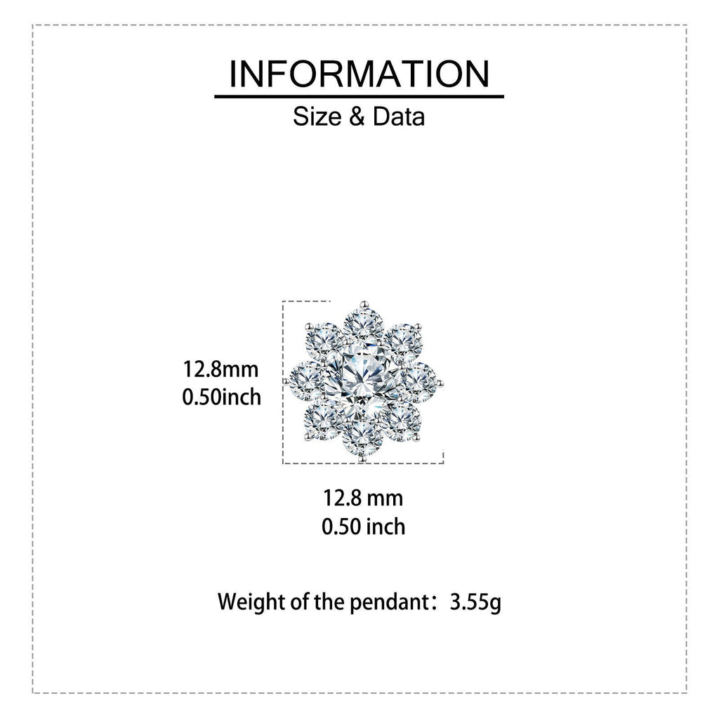 925 Sterling Silver Floral Moissanite Cluster Earrings with Petal Design