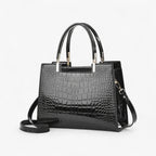 Glossy Croc-Effect Statement Handbag in Five Colours