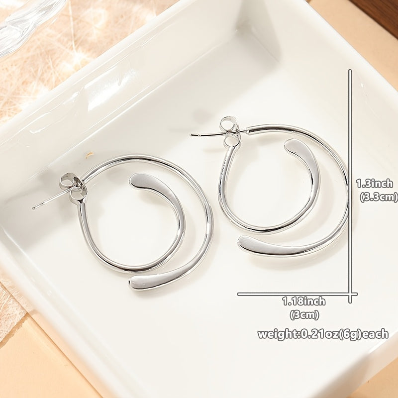 Vintage Patchwork Silver-Plated Earrings