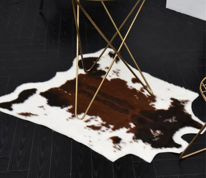 Imitation Cowhide Faux Leather Floor Mat – Non-Slip, Easy Clean, Durable