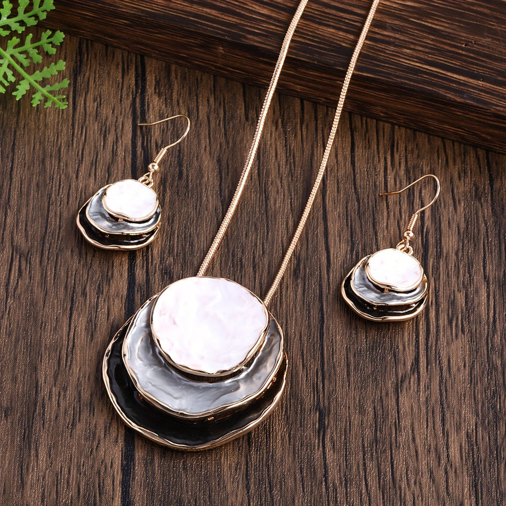 Bohemian drielaagse emaille sieradenset