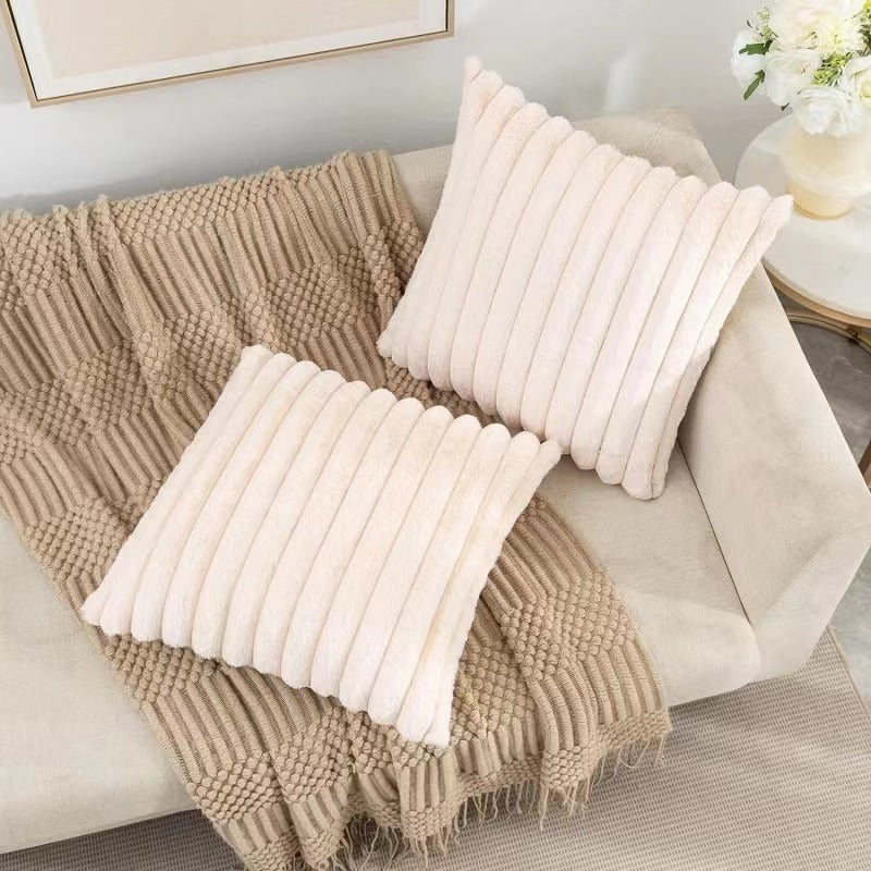 Pluche Kussenhoes – Zachte Imitatiebont Kussenhoes voor Bank & Bed