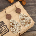 Vintage Hollow Faux Leather Drop Earrings
