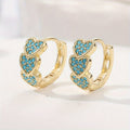 Turquoise Heart Hoop Earrings