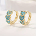 Turquoise Heart Hoop Earrings