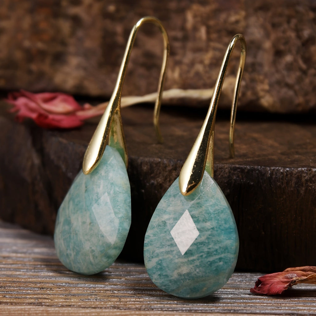 Amazonite Teardrop Earrings
