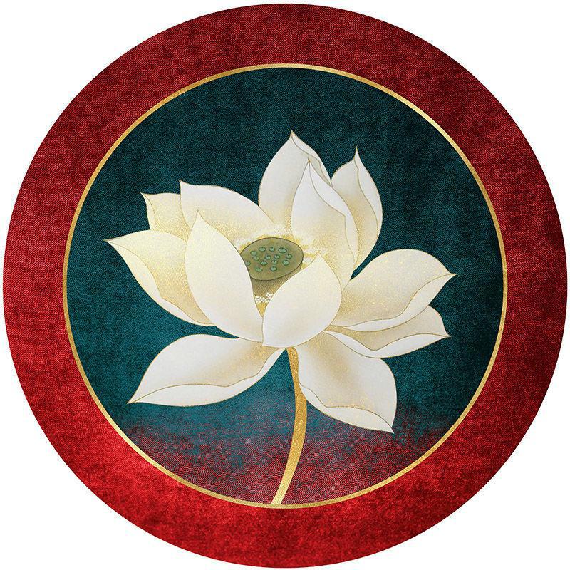 Cartoon Print Round Plush Area Rug – Cashmere-Feel, Thick Pile, Children and Adults