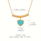 Bohemian Heart-Shaped Turquoise Pendant Necklace