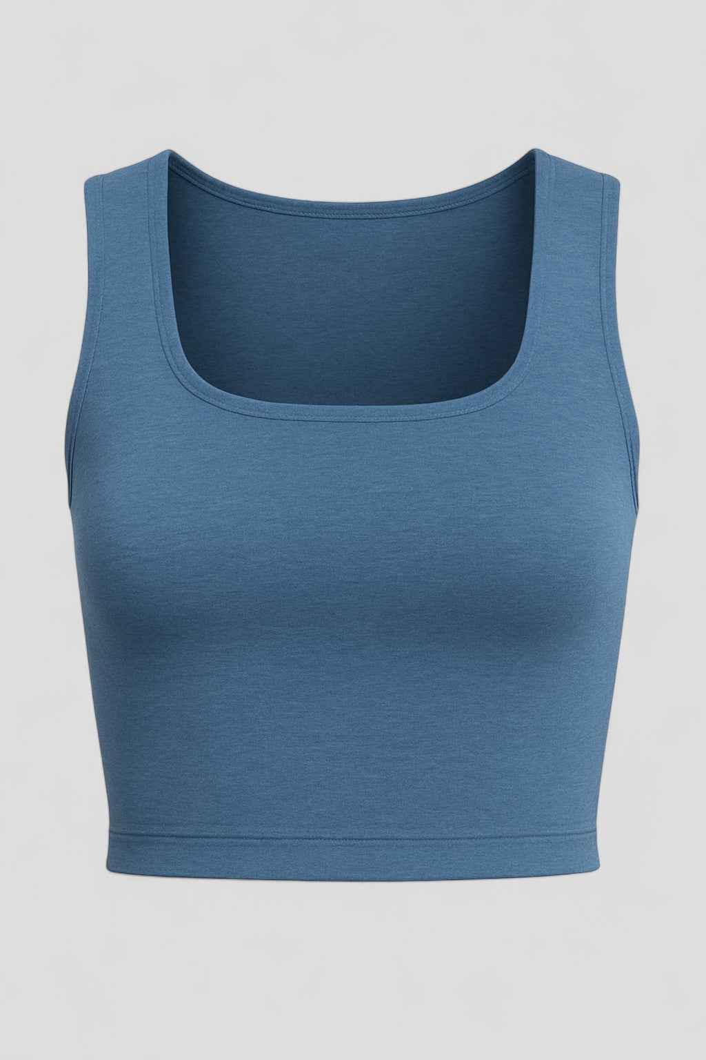 Crop top met vierkante hals in nylonstretch met vochtregulering
