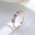 Purple Zirconia Diamond-Look Accent Band Ring