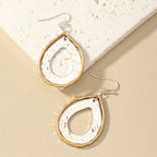 Two-Tone Artisan Teardrop Drop Earrings