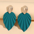 Vintage-Style Leaf Geometric Earrings