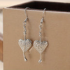 Bohemian Heart-Shaped Leaf Dangle Earrings