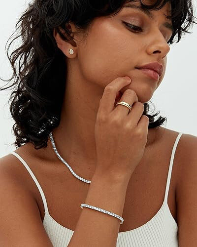 Klassieke tennisarmband in twee metaalkleuren
