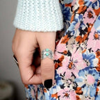 Vintage-Style Bohemian Turquoise Statement Band Ring