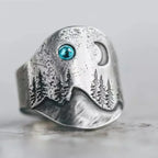 Bos-ring met blauwe maan