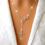 Simple Infinity Cross Short Necklace