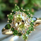 Vintage Two-Tone Green Zirconia Ring