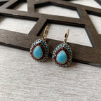 Vintage Teardrop Halo Drop Earrings in Three Colours