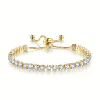 Adjustable Gold-Plated Zirconia Tennis Bracelet