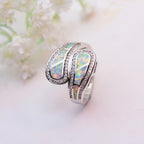 Vintage-Style Boho White Opal-Look Ring