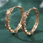 Bohemian Multicolour Zirconia Floral Butterfly Earrings
