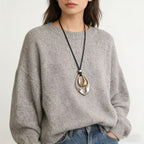 Adjustable Sculptural Twisted Teardrop Pendant Necklace
