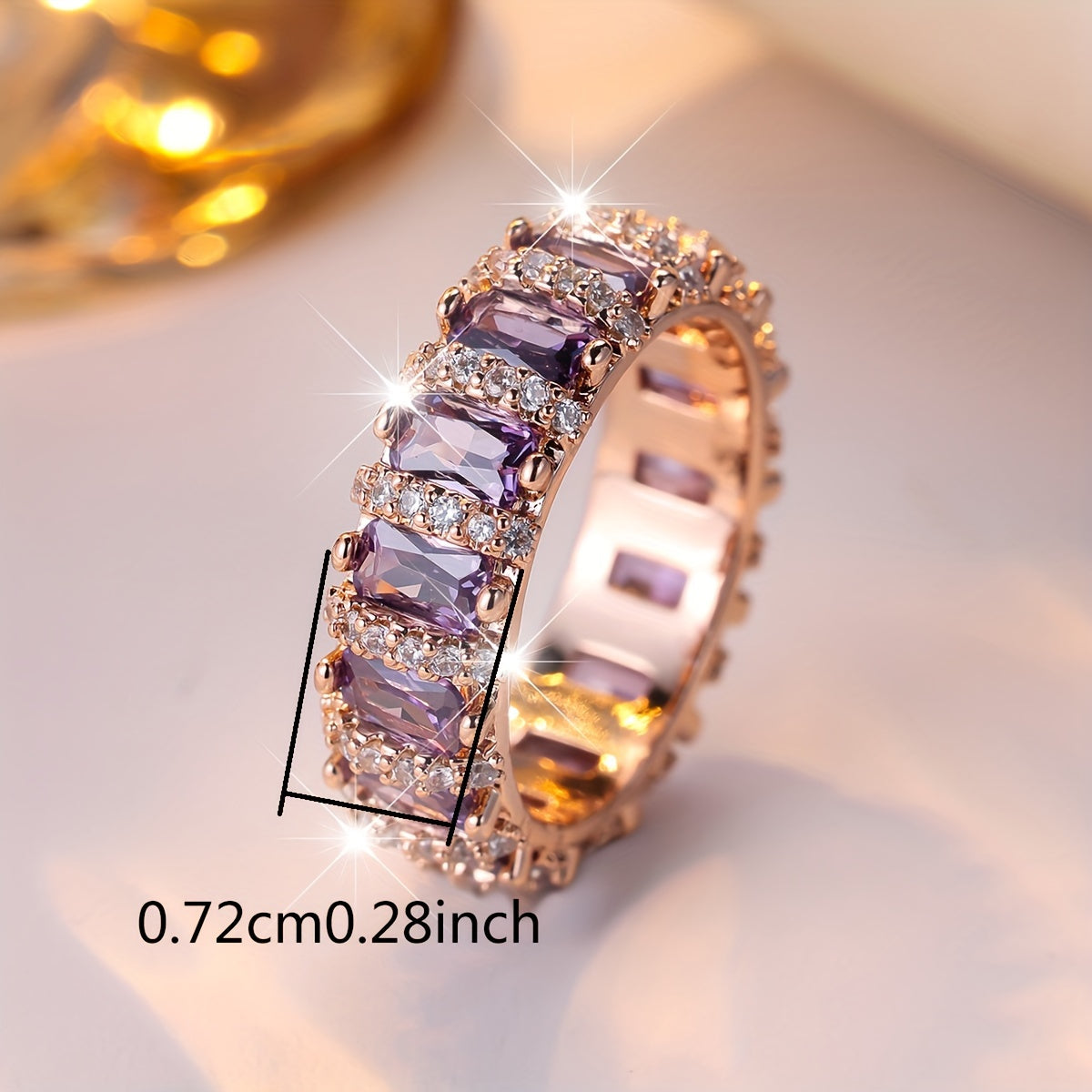 Vintage-Style Palace Full-Circle Purple Zirconia Ring