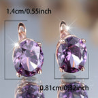Boho Purple Cubic Zirconia Drop Earrings