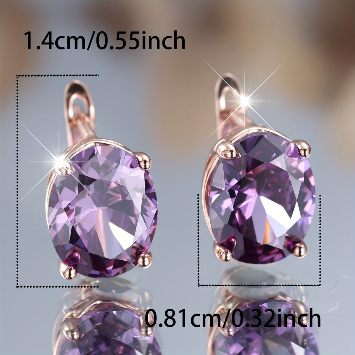 Boho Purple Cubic Zirconia Drop Earrings