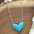 Bohemian Turquoise Heart Pendant Necklace